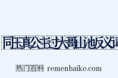 同玉真公主过大哥山池反义词是什么意思的图片
